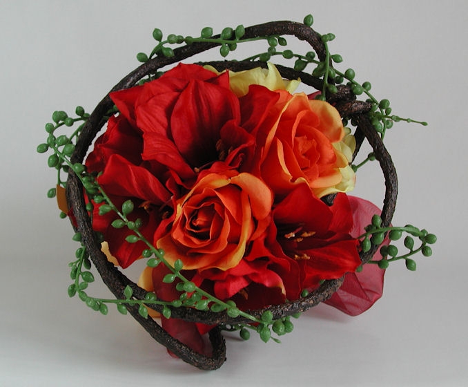 Red Amaryllis' Pride Artificial Red Amaryllis bridal bouquet 